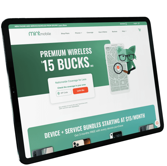 Mint Mobile Tablet Pricing Page