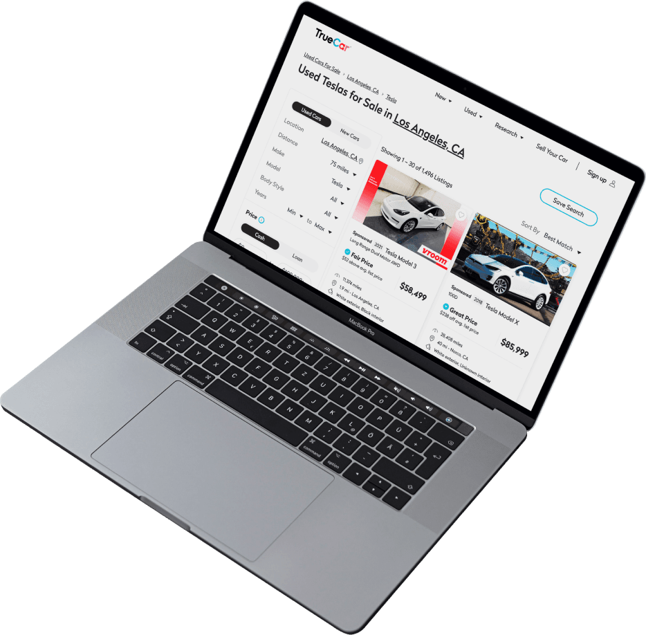 TrueCar Used Car Search Page